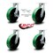 Service Caster 12 Inch Heavy Duty Green Poly on Cast Iron Caster Swivel Lock 2 Brakes SCC, 2PK SCC-KP92S1230-PUR-GB-BSL-2-SLB-2 - alternate 7
